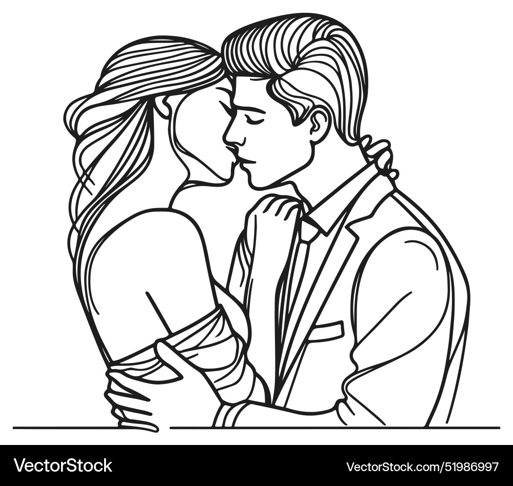 Line art wedding husband wife mordan and couple Line art wedding husband wife mordan and couple vector image