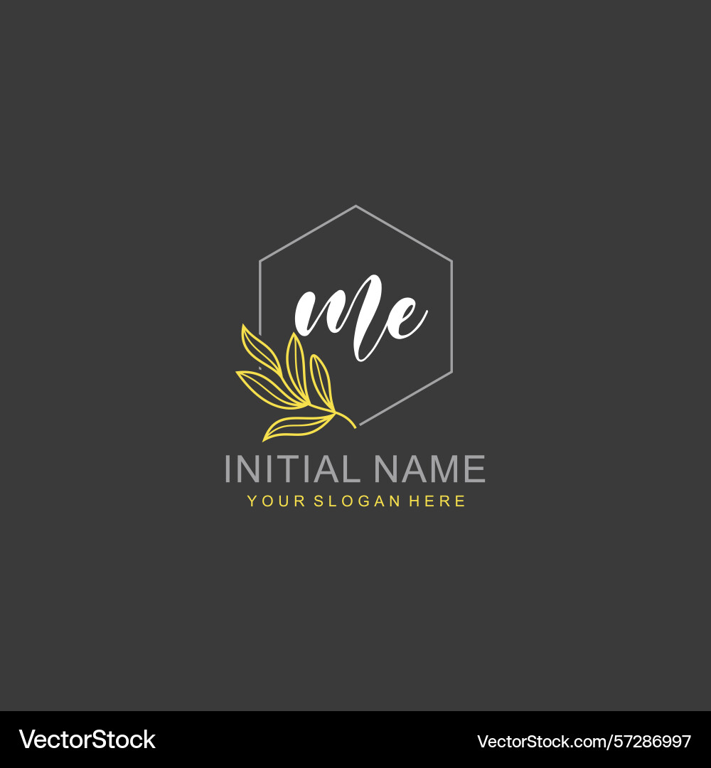 Me initial logo templates with botanical elements Vector Image