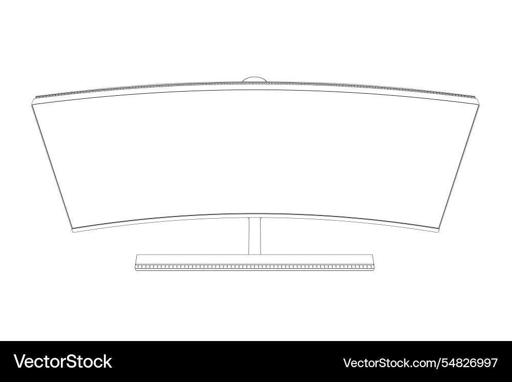 Outline of modern thin frame display computer Outline of modern thin frame display computer vector image