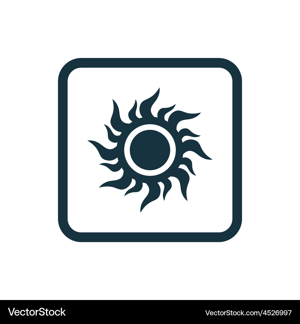 Sun icon rounded squares button Vector Image