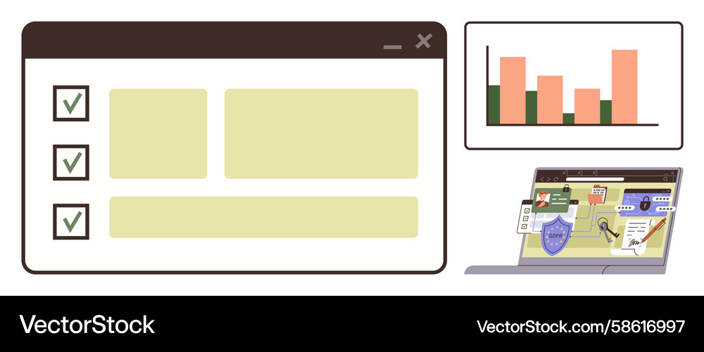 Task tracker interface with productivity stats Task tracker interface with productivity stats Vector Image