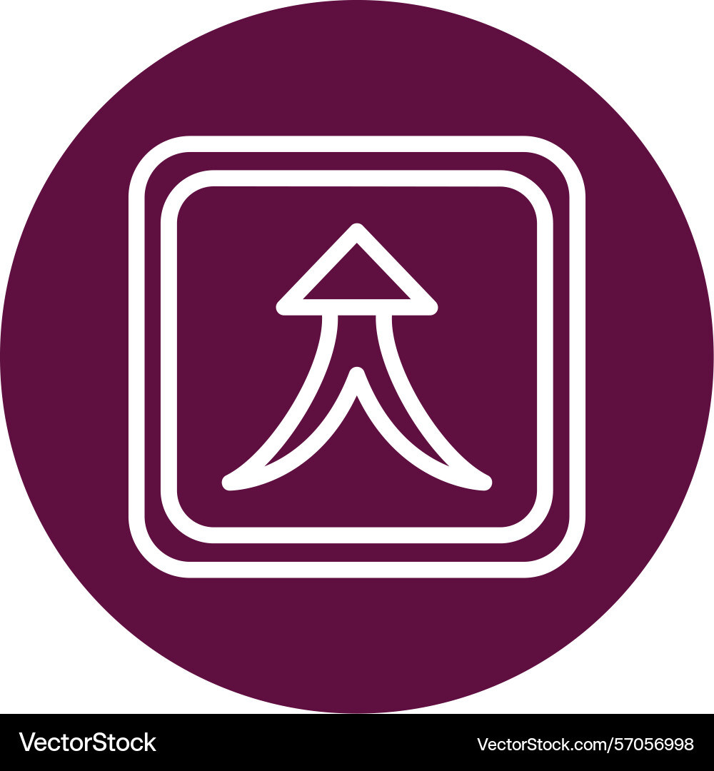Arrow merge up line circle style icon design Vector Image