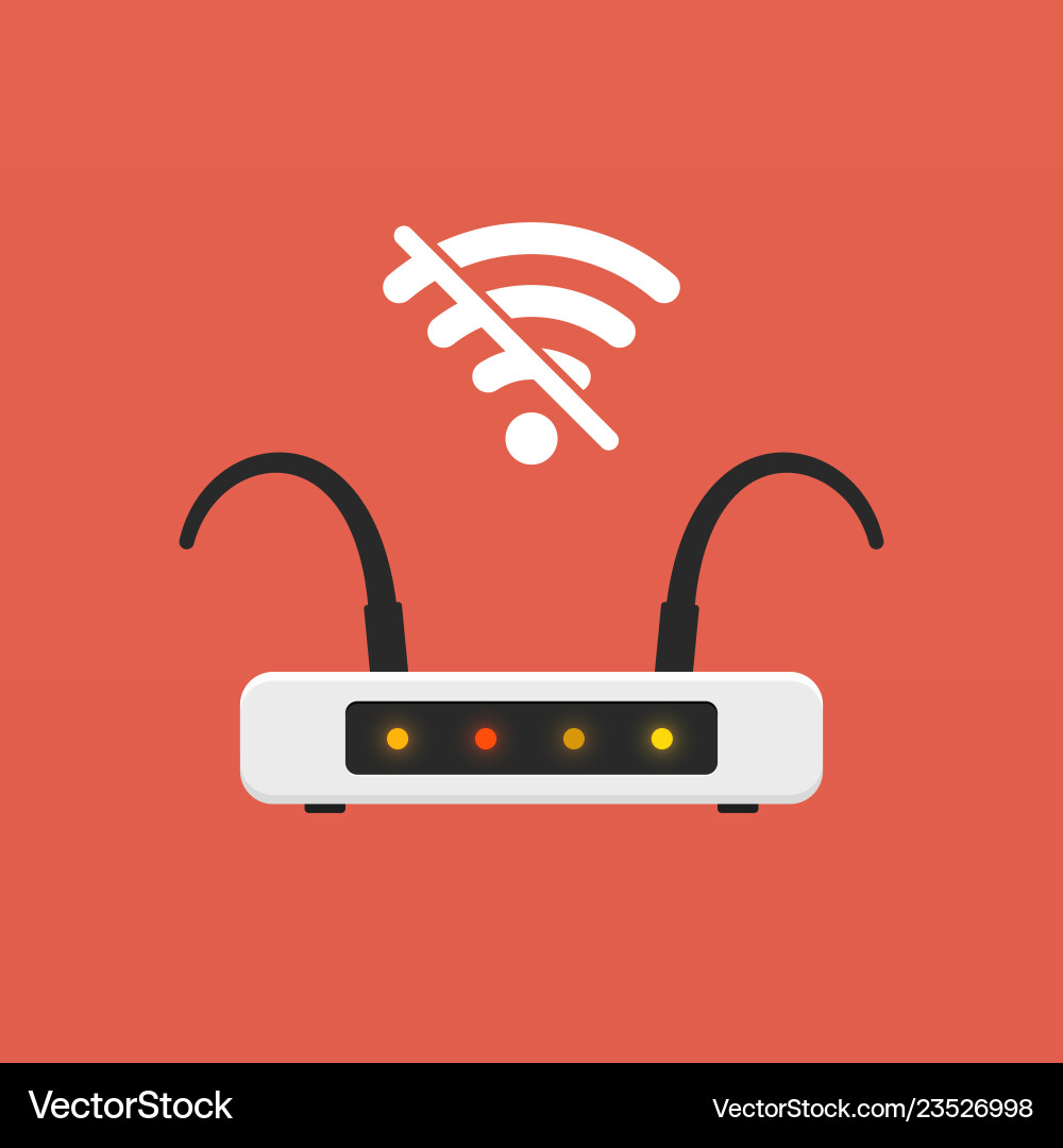 Broken Wifi Router Signal vector image