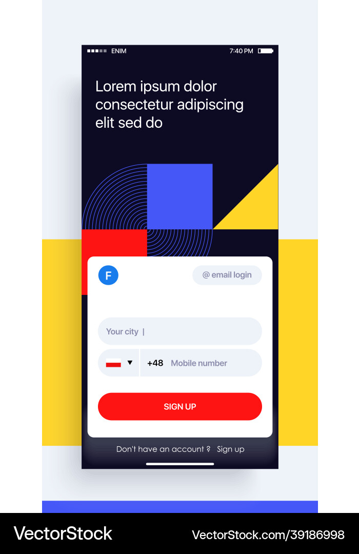 Design of the mobile application ui ux gui from Design of the mobile application ui ux gui from vector image