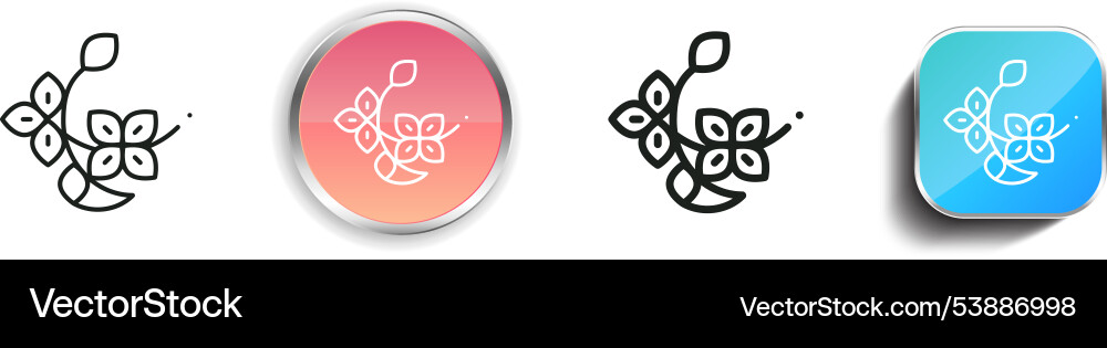 Floral design icon thin linear regular and button Vector Image