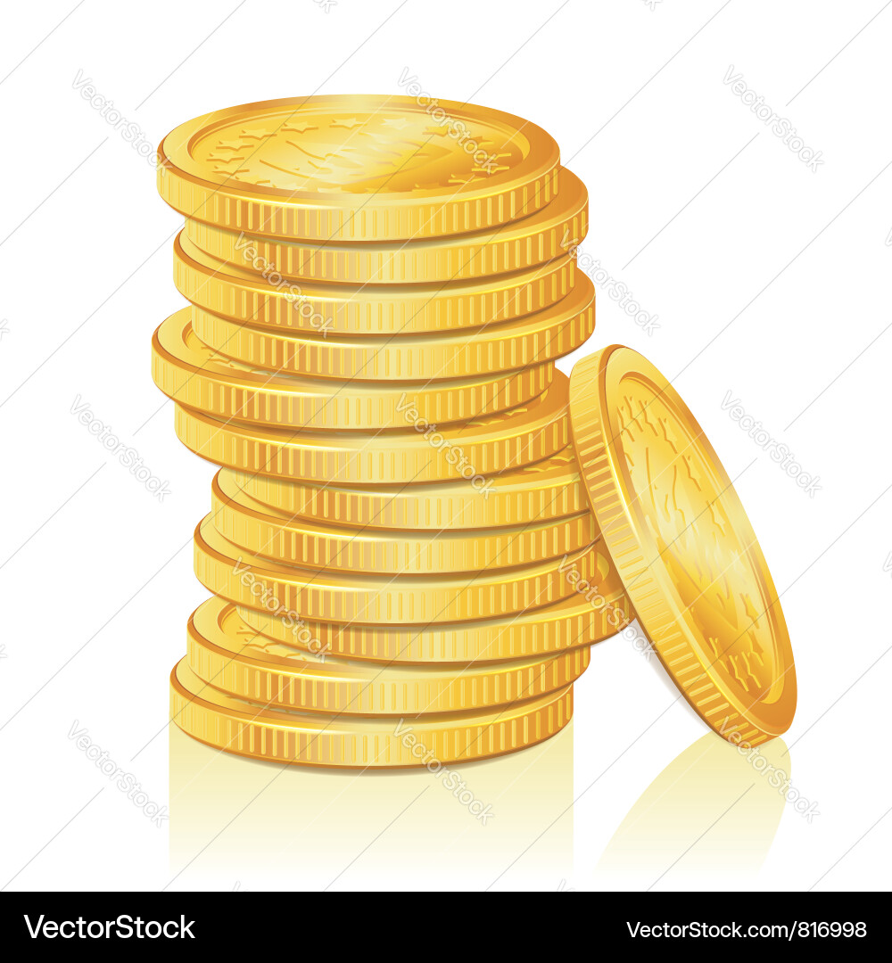 Gold Coins Stack - Wealth and Success Vector Image
