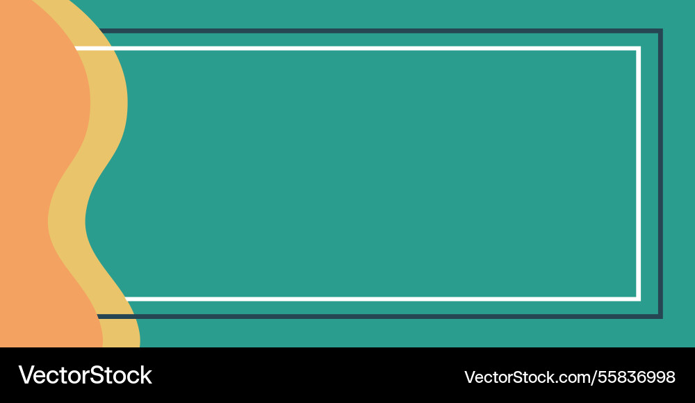 Green background with square frame and wave border Green background with square frame and wave border vector image