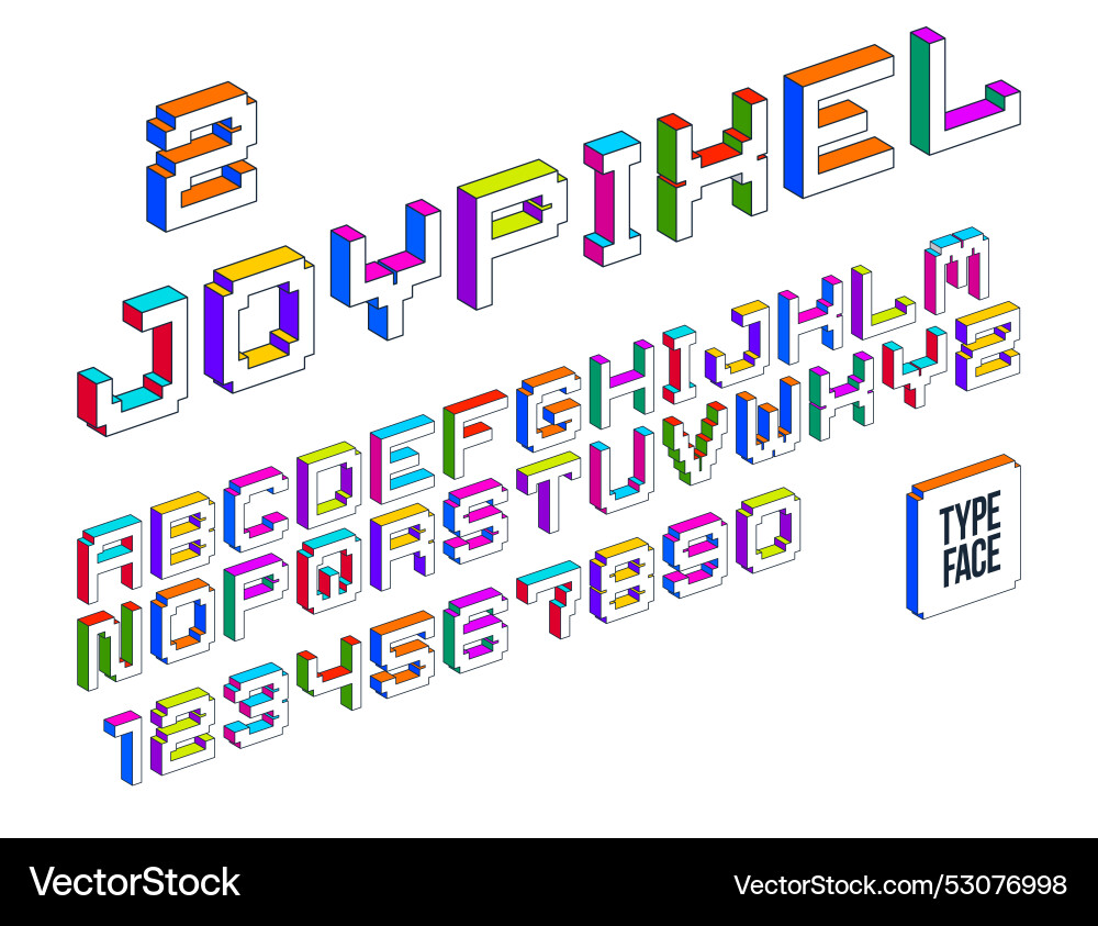 Kinderkonstruktor bunte minimale 3d quadratische Schrift Kinderkonstruktor bunte minimale 3d quadratische Schrift vektorbild
