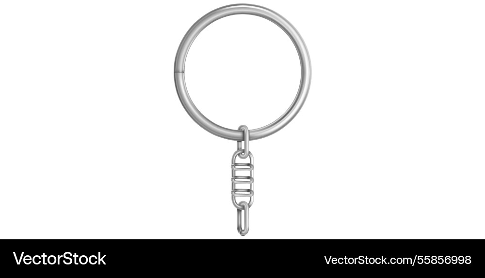 Realistic silver key chain with metal ring Realistic silver key chain with metal ring vector image