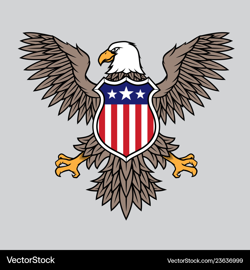 Amerikanischer Adler mit Sternen und Streifen Abzeichen Amerikanischer Adler mit Sternen und Streifen Abzeichen vektorbild
