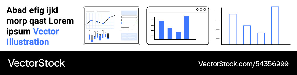 Business analytics and data visualization using Business analytics and data visualization using vector image