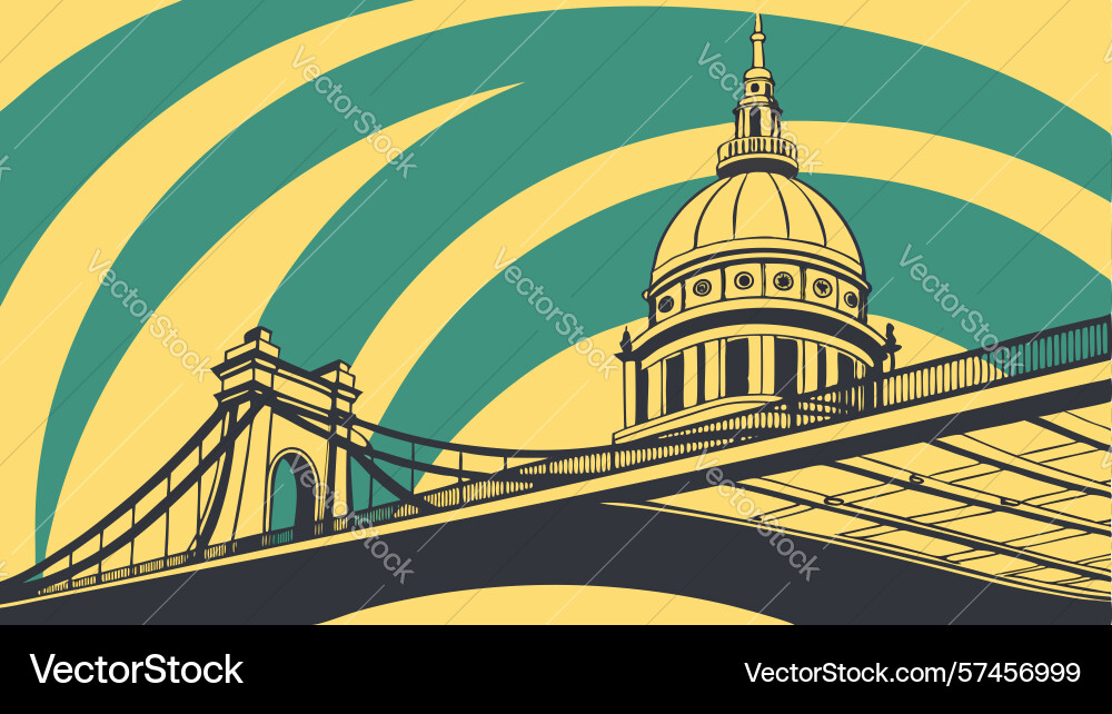 Capitol building and bridge design generative ai Vector Image