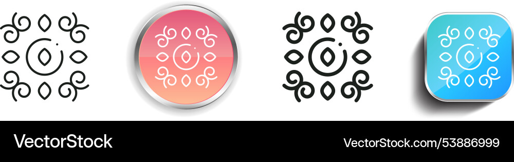 Floral design icon thin linear regular and button Floral design icon thin linear regular and button Vector Image