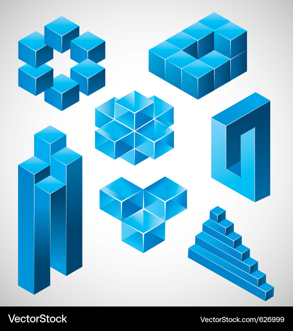Fractured Geometry - Impossible Forms Vector Image