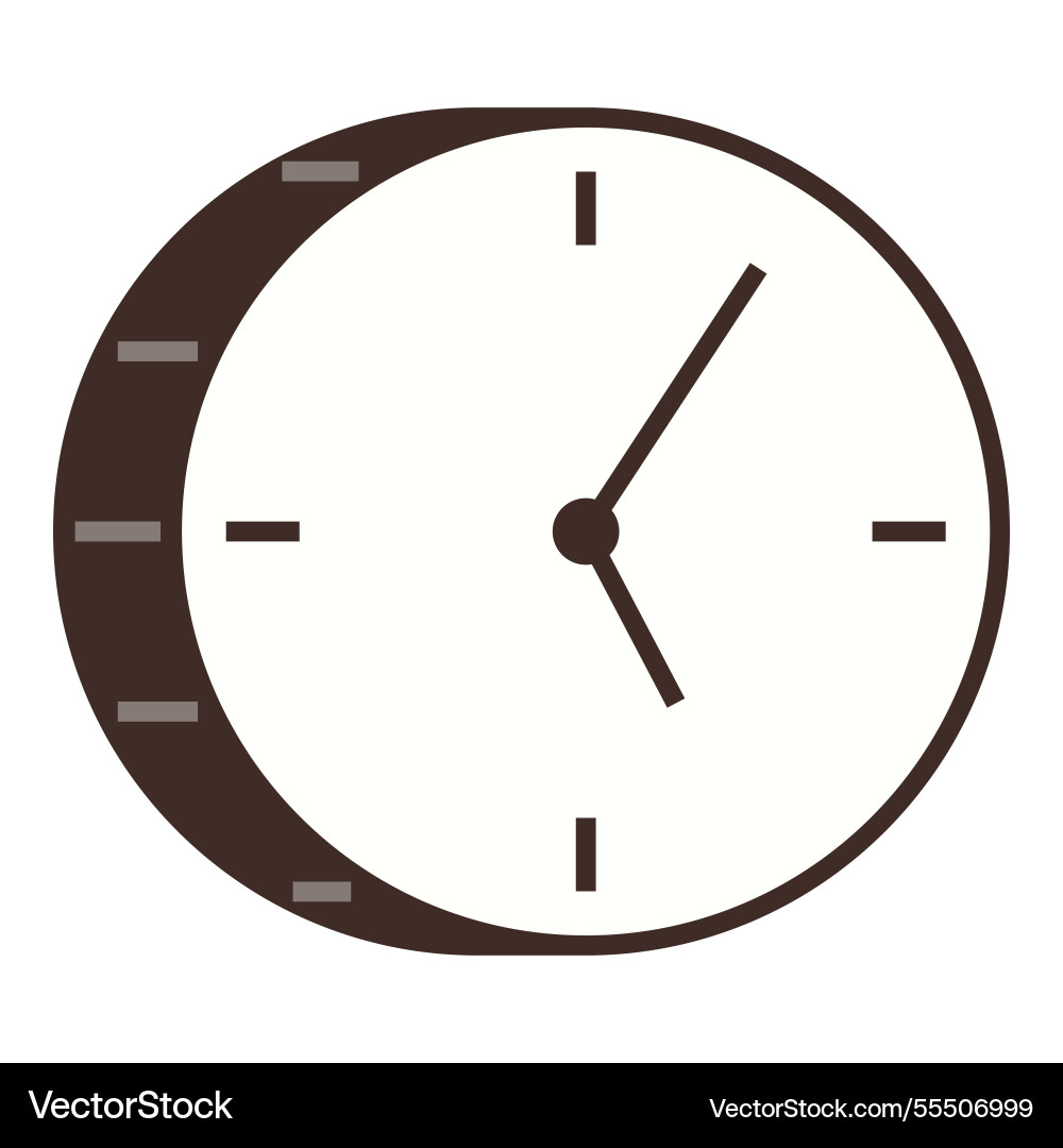 Minimalist analog clock with brown frame Minimalist analog clock with brown frame vector image