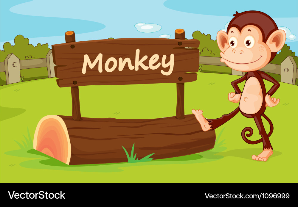Monkey in a Natural Setting Vector Image
