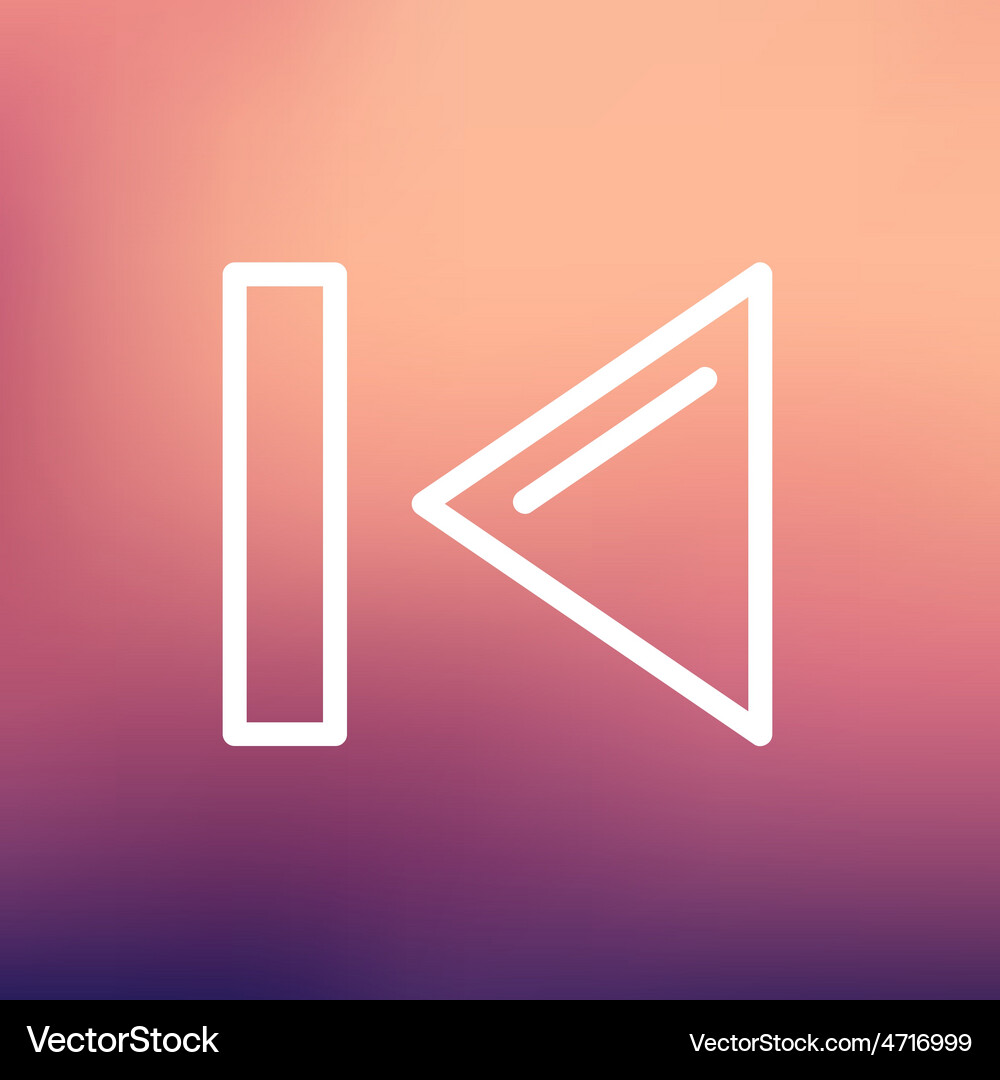 Previous button thin line icon Vector Image