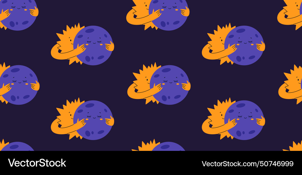 Solar eclipse seamless pattern Solar eclipse seamless pattern vector image