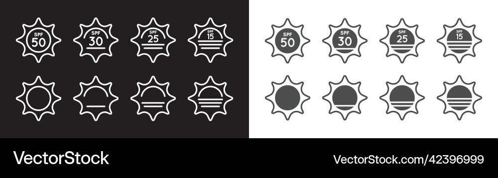 Sonnenschutzset uv Index spf 50 30 25 Sonnenschutzset uv Index spf 50 30 25 vektorbild