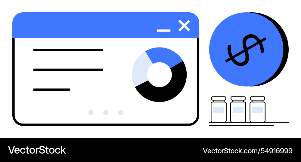 Web dashboard with financial analysis elements Web dashboard with financial analysis elements vector image