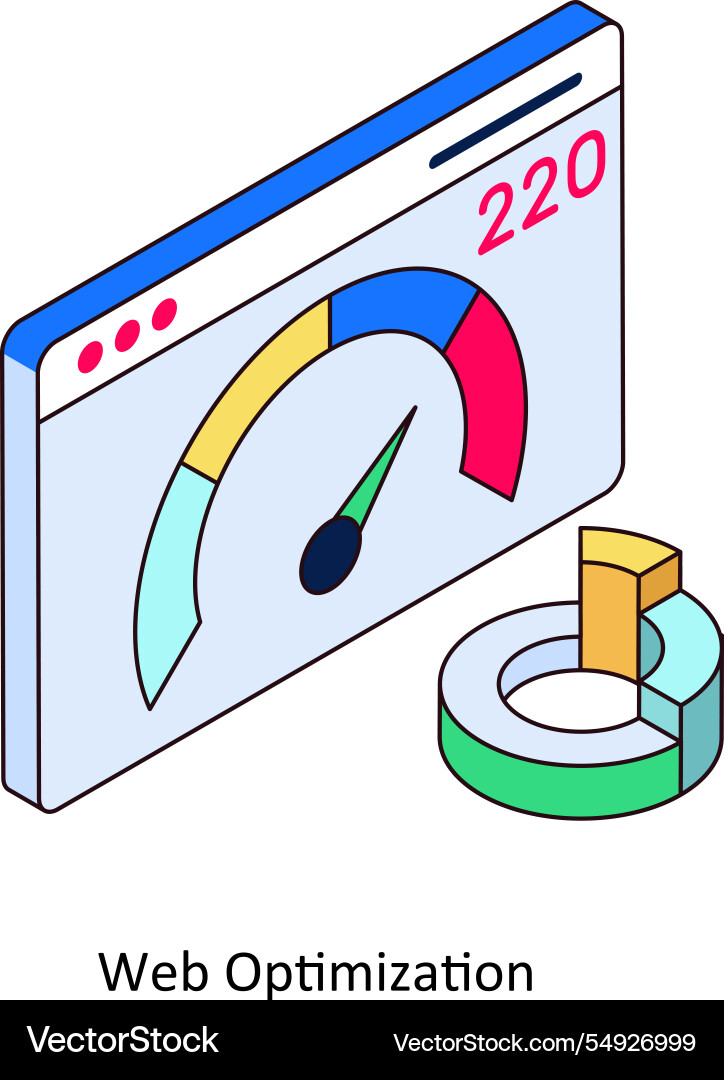 Web optimization isometric Vector Image