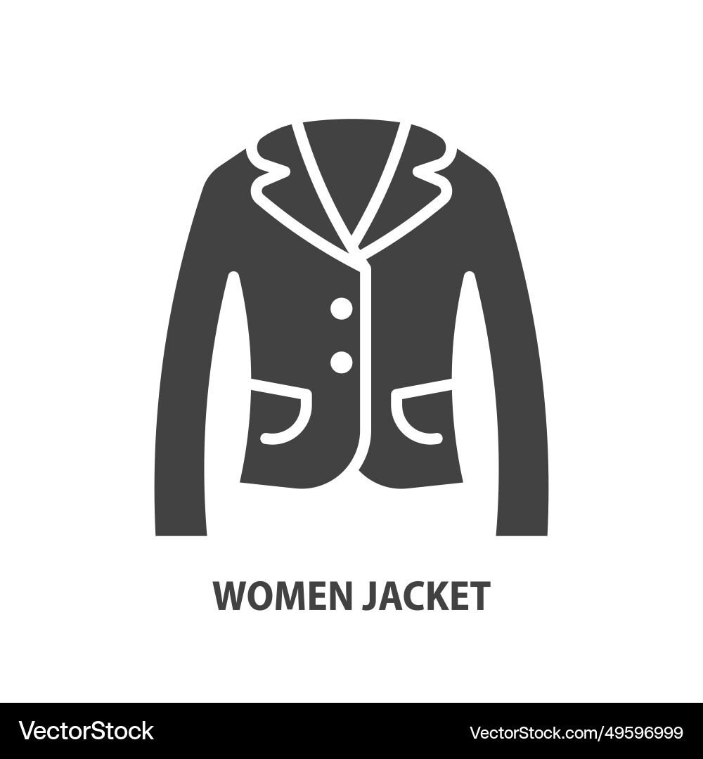 Women jacket glyph icon vector image