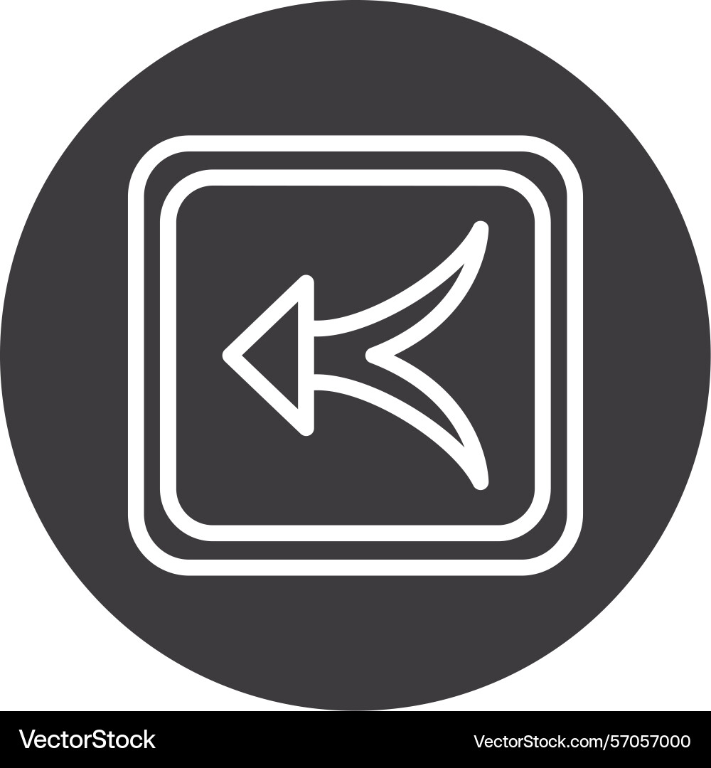 Arrow merge left line circle style icon design Vector Image