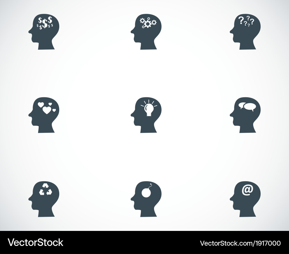 Brain Icon Set - Gedanken & Ideen Vektorbild