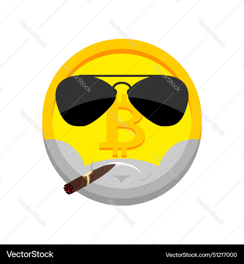 Brutal bitcoin serious isolated cryptocurrency – Royalty-Free Vector |  VectorStock