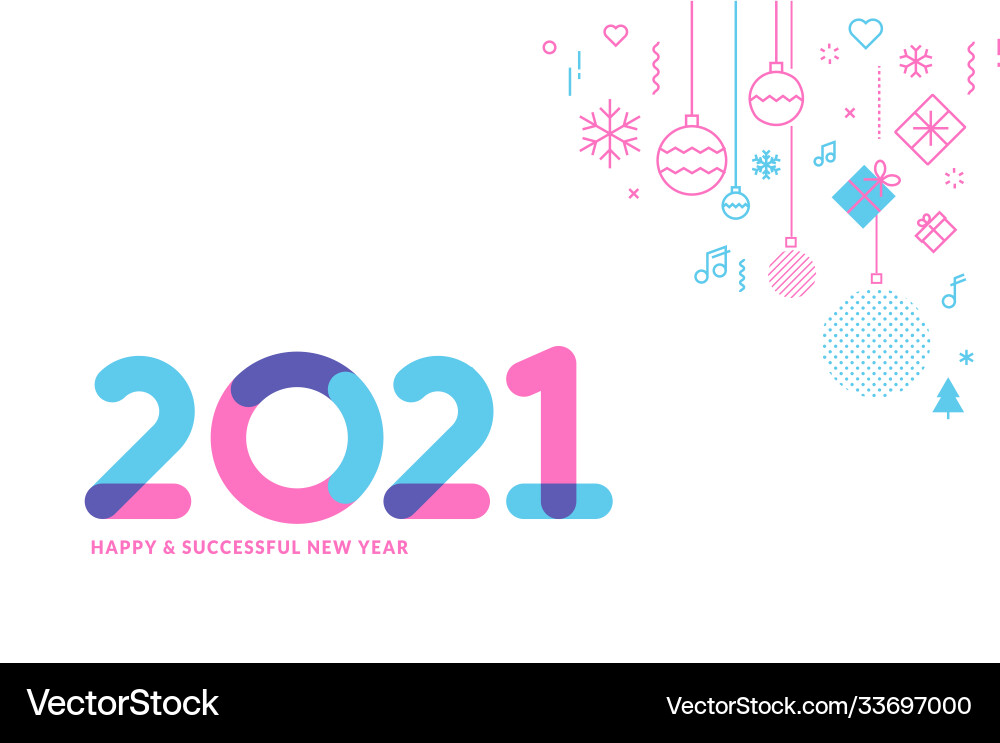 Happy new year 2021 business greeting card Happy new year 2021 business greeting card vector image