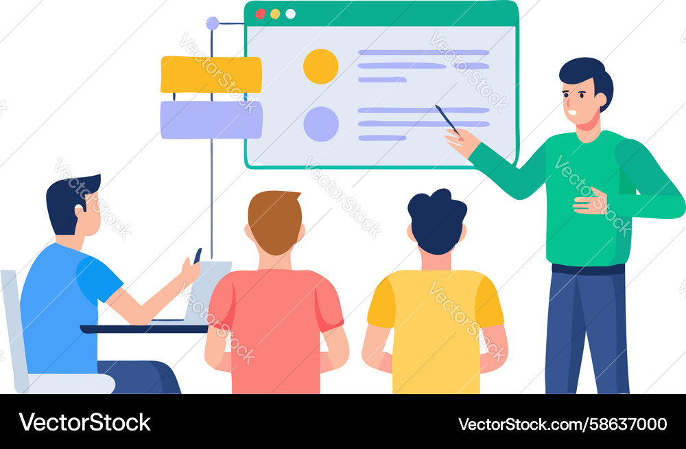 Interactive Learning Session Vector Image