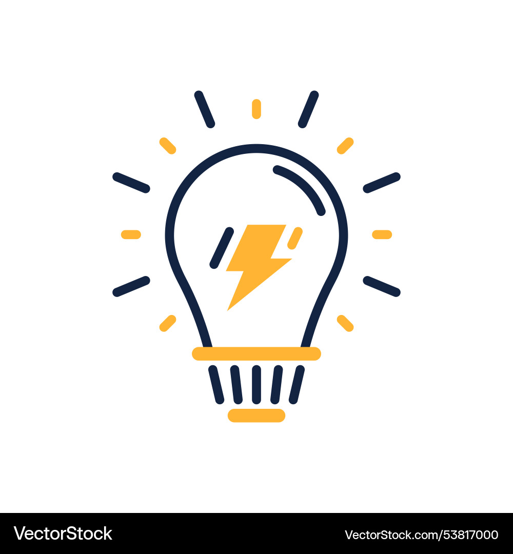 Light bulb with lightning icon symbolizing speed Vector Image