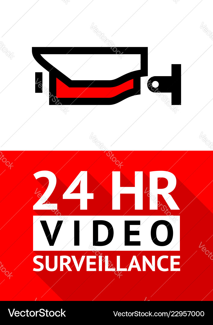 Notice video cctv symbol sticker for print Notice video cctv symbol sticker for print vector image