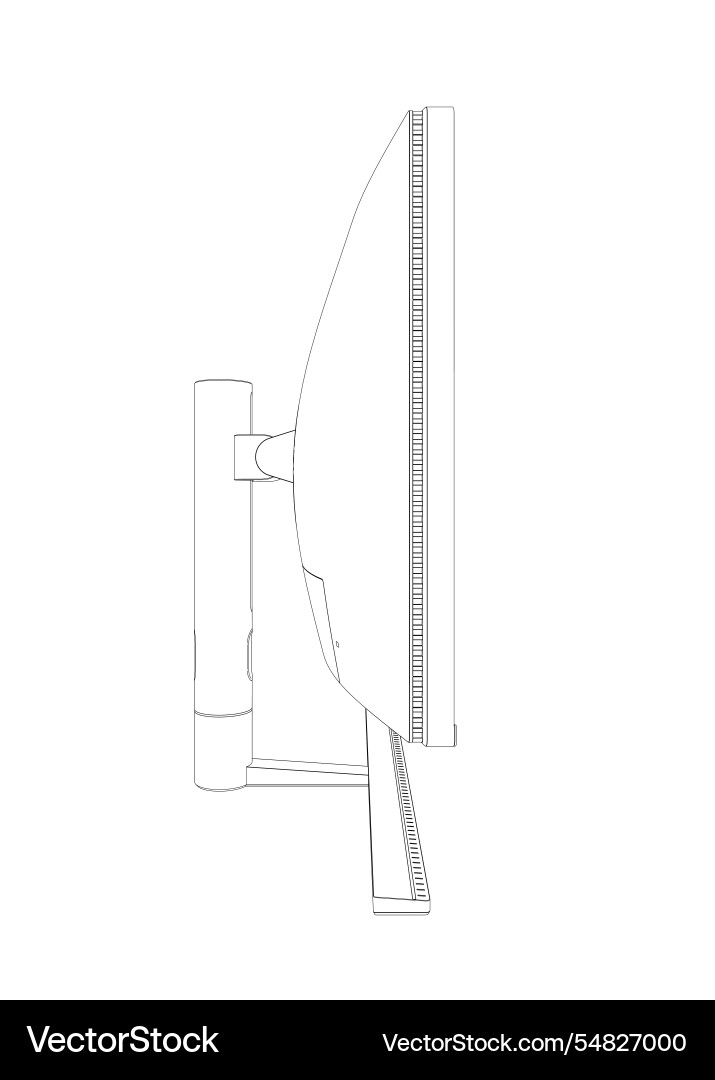 Outline of modern thin frame display computer Vector Image