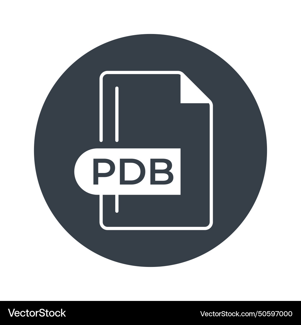 Pdb file format icon extension filled vector image