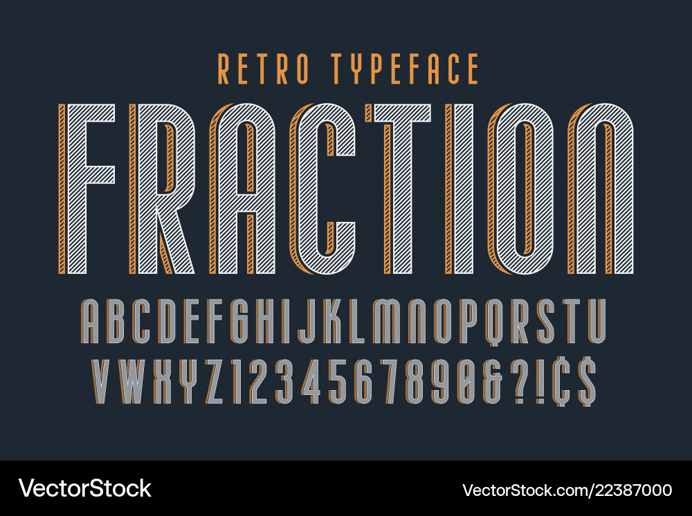 Retro Display Font - Alphabet Set vector image
