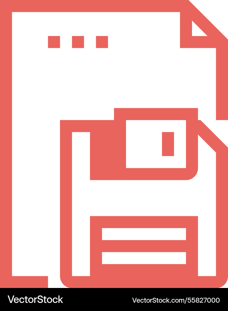 Save document flat line web icon concept vector image