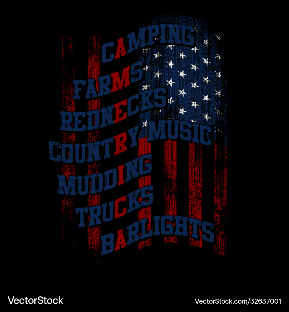 America - flag text Royalty Free Vector Image - VectorStock