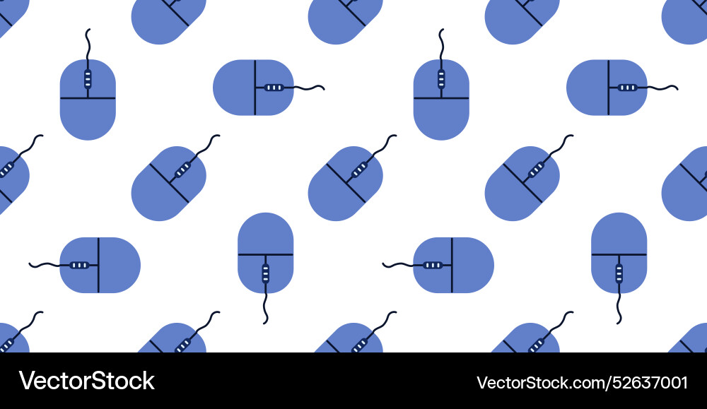 Computer wired mouse pattern seamless print Vector Image