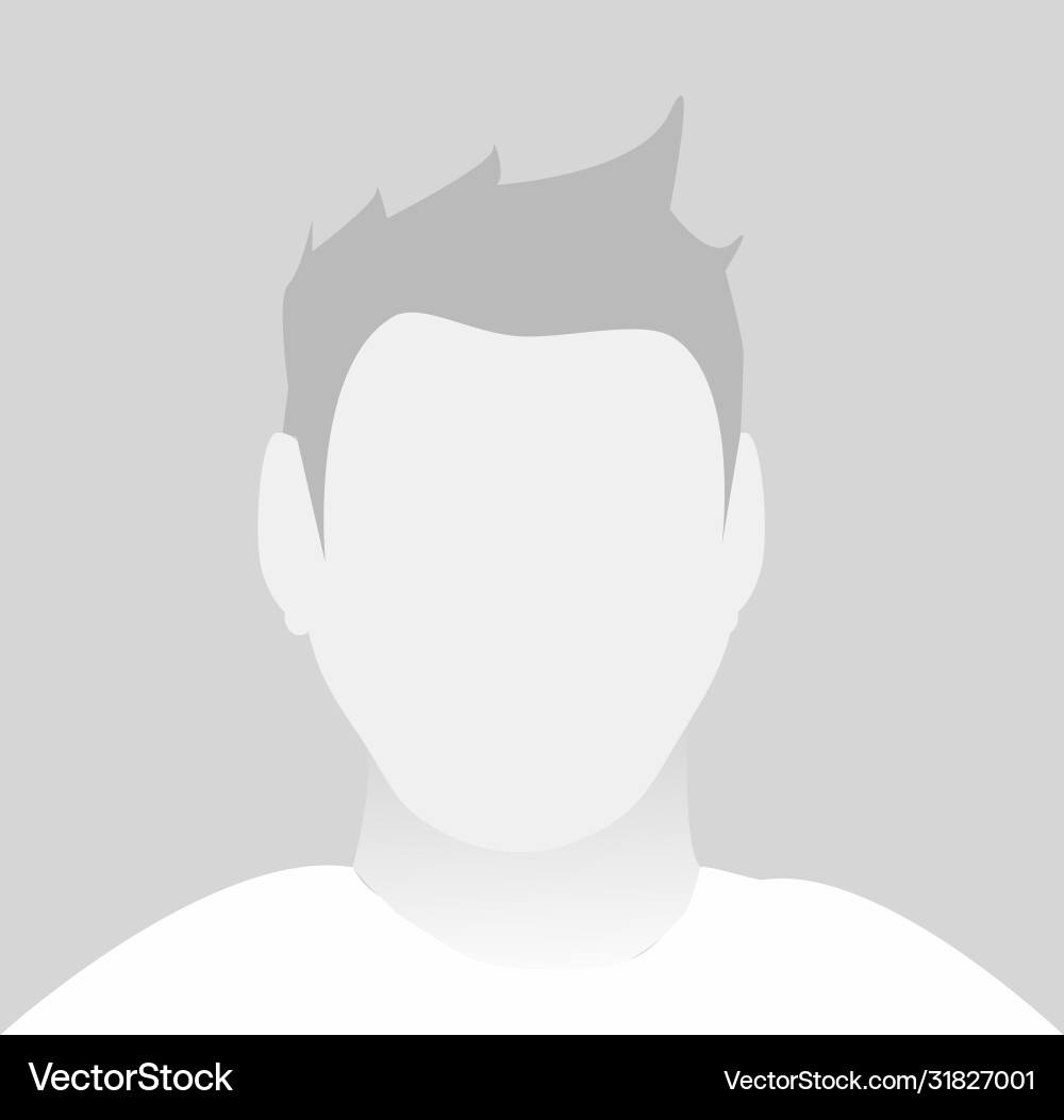 Default male avatar profile icon grey photo Vector Image