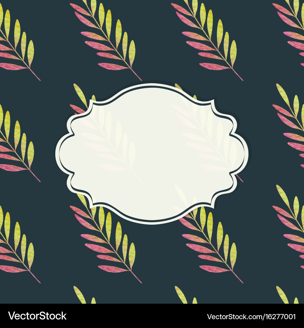 Leaf Pattern Frame vector image