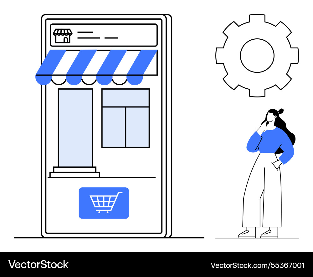 Mobile shopping application with user and settings Vector Image