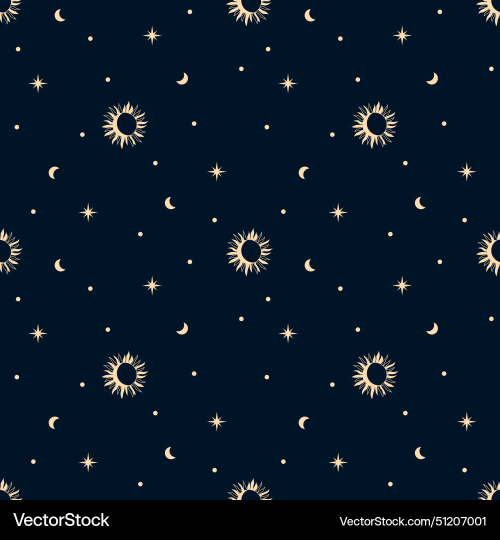 Seamless celestial pattern with crescent moon Seamless celestial pattern with crescent moon vector image
