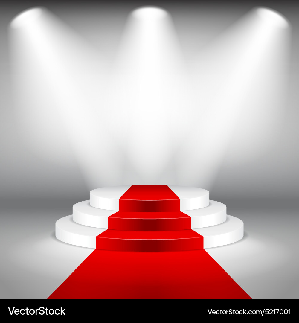 Stage Podium with Red Carpet Vector Image