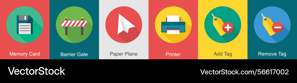 A set of 6 user interface icons as memory card Vector Image