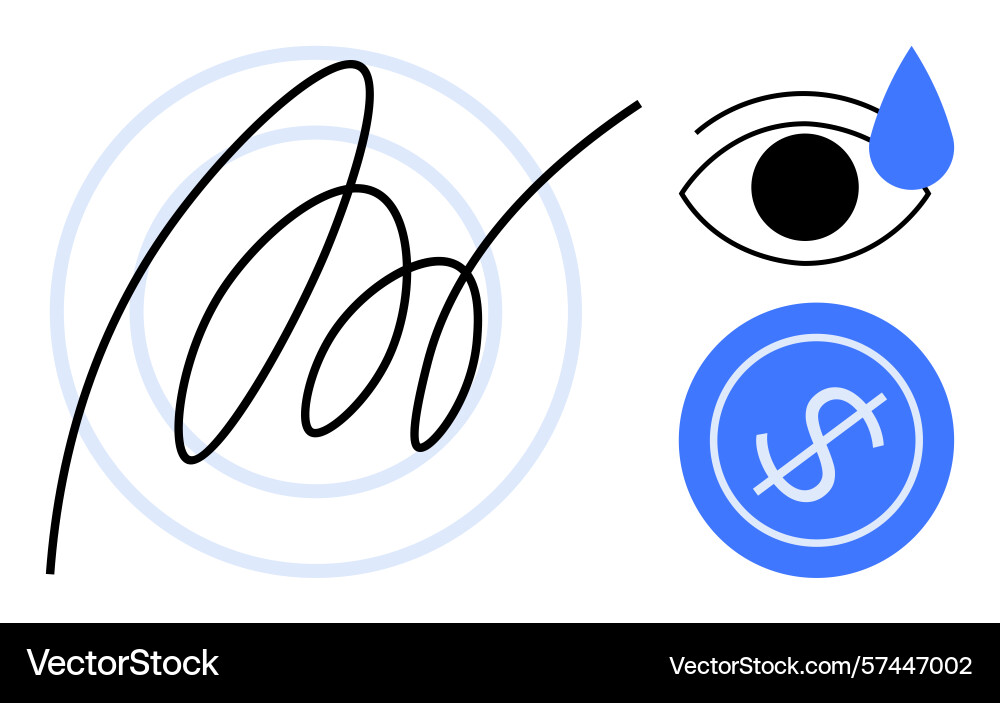 Abstract composition with eye teardrop circular Vector Image