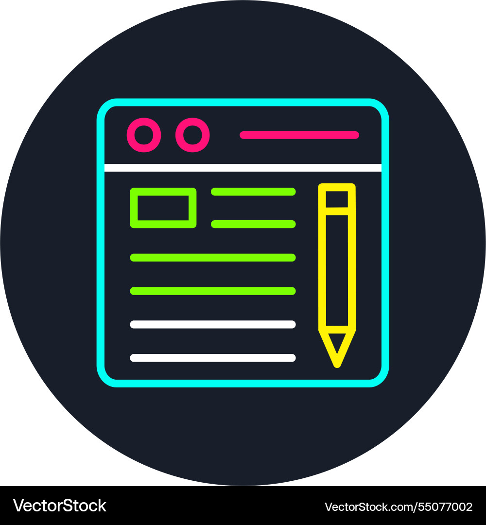 Blog sheet line multi color icon Vector Image