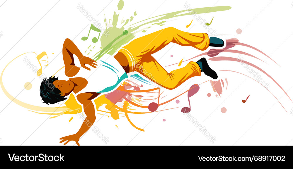 Dynamic Breakdancer in Motion Vector Image