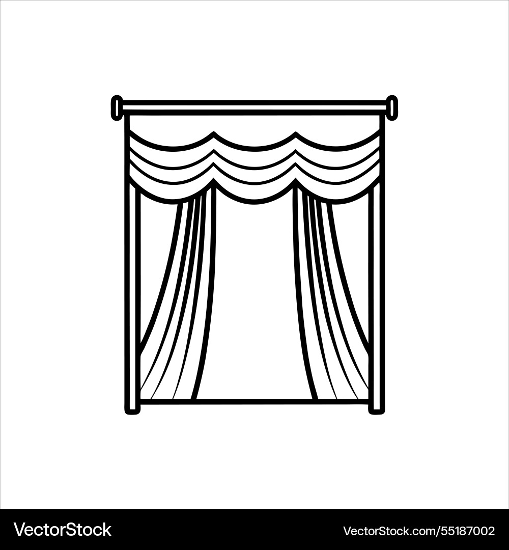 Elegant curtain icon for digital and print use Vector Image