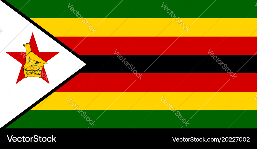 Flag in colors of zimbabwe image vector image